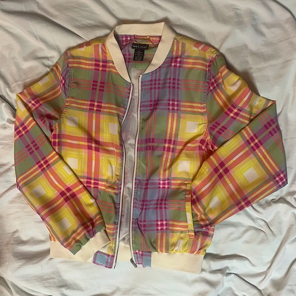 Colorful plaid zip jacket - Picture 1 of 4